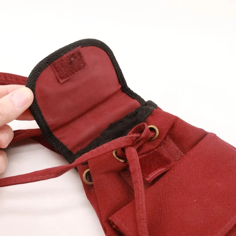 Vtg Roger Gimbel Sling Pack Backpack Handbag S Rust Canvas Suede Organizer Bag